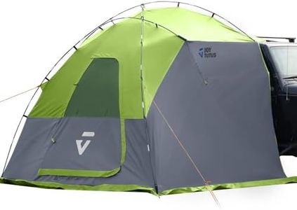 JOYTUTUS Car Shelter with Full-Coverage Sunshade for Side or Rear, Universal Mount Vehicle Awning and Car Camping Tent, Easy Set-up Buckles, Roll up Sides and Windows, UV50+, Rainproof, Gray Green