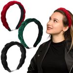 Meng Jiaran 3Pcs Women's Headbands Braid Headband Ladies Hair Bands Girls Wide Plaited Hair Headband Hair Accessories Ideal for Birthdays, Christmas, and New Year Gifts