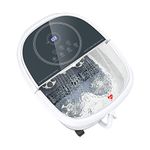 Giantex Foot Spa Bath Massager Pedicure Tub with Heat, 2 Rollers, 4 Shiatsu Massagers, Temperature Control, Timer, 3-Angle Shower, Medicine Box, Red Light, Feet Soaker for Fatigue Relief(Gray)