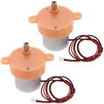 EMSea 2PCS Small Reduction Motor 3RPM Slow Speed Gear Motor 3-12V DC Slow Speed Low Noise Gear Motor for Projection Lamps Starry Lamps Toys and Handicrafts Orange