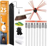 Sealegend 25 Feet Chimney Sweep Kit, Chimney Brush Chimney Cleaning Kit and Rotary Chimney Cleaning System Fireplace Brush Tool