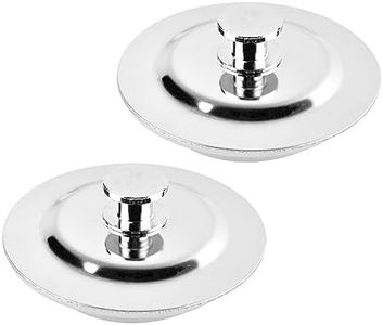 2 Pieces Bath Plug Stainless Steel Push Type Sink Plug Replacement Bath Plug for Bathtub, Kitchen, Vanity, RV Sink etc with One Handle Easy to Take Out