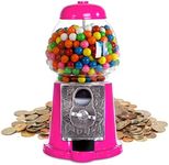 Gumball Machine for Kids 9" - Heavy Duty Metal with Glass - Christmas Antique Style Bubble Gum Machine - Kids Coin Operated Toy Bank for USA Coins - Candy Dispenser - Playo