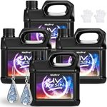 Nicpro 4000g UV Resin Kit, Large Crystal Clear UV Cure Epoxy Resin, Low Odor & Quick Curing Transparent Solar Activated Glue for Jewelry Making, Handmade DIY Craft, Coating and Casting