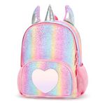 Mibasies Girl's Unicorn Backpack Rainbow School Bag (Glitter)- Multicolor
