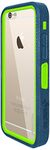 AMZER CRUSTA Edge2Edge Rugged Shell Case Cover with Tempered Glass and Holster for iPhone 6 Plus Silver/Gold - Blue/Green