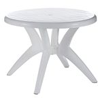 SkyGlamour Supreme Marina 4 Seater Plastic Dining Table | Round Plastic Table for Home Dining Room Set, Garden, Restaurant Indoor/Outdoor Use (Color:Milky White)