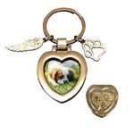 JOEZITON Pet Memorial Gifts (Opts) Passed Away Personalized Family Picture Frame or Keychain Jewelry Angel with Paws for Loss of Dogs or Cats.(K2)