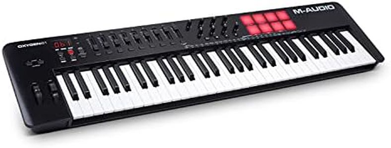 M-Audio Oxygen 61 (MKV) – 61 Key USB MIDI Keyboard Controller With Beat Pads, Smart Chord & Scale Modes, Arpeggiator and Software Suite Included,Black