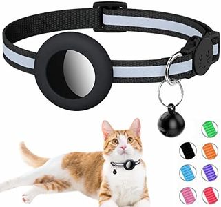 Airtag Katzenhalsband, Integriertes Katzenhalsband Airtag mit AirTag Halter und Glocke,Reflektierendes Katzenhalsband mit abbrechbarer Sicherheitsschnalle für Kätzchen Welpen
