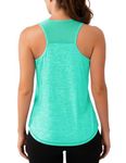 Aeuui Womens Workout Tops Sleeveless Racerback Tank Tops Mesh Yoga Athletic Running Shirts Gym Clothes for Women Green