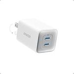 Anker 47W USB C Nano Charger, 2 Port Compact Foldable GaN Charger for iPhone 17/16/15, Galaxy, Pixel, Compatible with MagSafe (White)