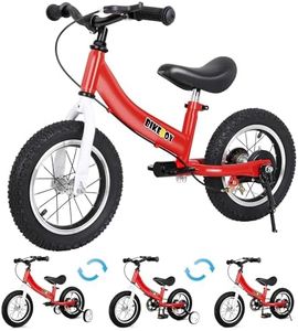 bikeboy Balance Bike 3 in 1,The Dual Use of a Kids Balance Bike and Toddler Bike, for 2 3 4 5 6 7 Years Old -12 14 16 Inches with Training Theory, Brake, Pedal