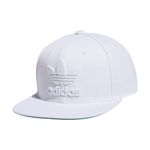 adidas Originals Men's Trefoil Chain Flatbrim Snapback Cap, White/White, One size