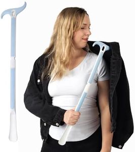 Juvo Long Handle Shoehorn and Dressing Aid - for Elderly, Disabled, Limited Mobility, Hip Replacement Recovery, Back, Shoulder and Knee Surgery - Helps Getting Dressed Without Bending or Stooping