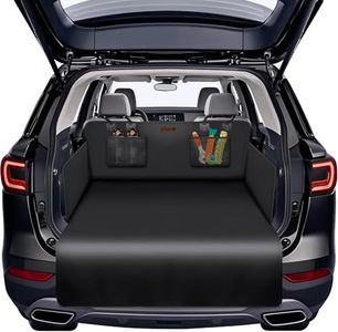 Alfheim Protection Imperméable et Anti-Dérapante pour Coffre de Voiture-Tapis Universel pour Chiens, Adapté aux Voitures et SUV,Facile à Nettoyer,Avec Poches en Filet et Protection de Pare-Chocs(Noir)