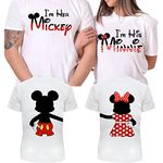 Matching Shirts for Couples His Her Couples Love Shirt Men's Women MM T-Shirts Set Valentine's Day Outfit., White, Large