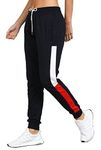 Alan Jones Clothing Women's Colorblock Track Pants Joggers (Navy_2XL)