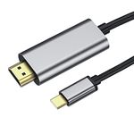 KUPOISHE USB C to HDMI Cable 4k 6ft, USBC to HDMI Adapter Monitor, HDMI to USB C Connector ChromeBook, USB-C to HDMI Cord Mac MacBook pro 2022 iPad 2021 Surface Pro 8 VivoBook Flip 14 Aspire 5 etc