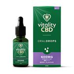 Vitality CBD Oral Drops in hempseed Oil, 600 mg, Berry, 30ml, NO THC