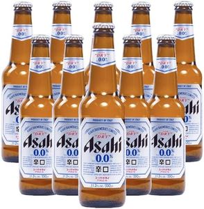 Asahi 10 Pack Super Dry 0.0% Alcohol Free Lager | 12oz Bottles | Zero Alcohol Beer | Made in Japan