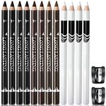 NewBang 12PCS Barber Pencil Hairline Pencils Beard Guide Beard Outliner Pencils with Sharpener,Hairline Outliner Pencil and Beard Shaping Pencils for Men&Women(Black,White,Dark Brown,Light Brown)