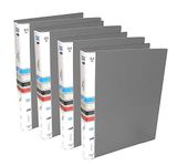 SPS Ring Binder File A4 File Folder Ring File for Projects, Certificate, Documents (Grey, Pack of 8)