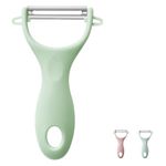 Potato Peeler, Shunshi Y-Shaped Swivel Vegetable Peeler, Fruit Peeler for Kitchen, Non-Slip Grip Peeler, Ergonomic Handle Sharp Blade Stainless Steel Peeler（1 pcs/Green）