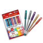 Cello Geltech Fun Glitter Gel Pen|Pack Of 10|Glitter Gel Pens For Art Lovers And Kids|Glitter Pen Set|Drawing Pen Set|Ideal For Art And Craft Purposes|Gel Pen|Colouring Set|Multicolor