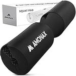 AMONAX Barbell Squat Pad, Extra Thick Foam Padding for Neck & Shoulder Support, Heavy Duty Gym Fitness Workout Cover for Women Hip Thrusts, Weight Lifting and Heavy Weight Squats (Black)