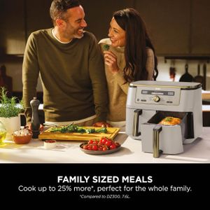 Ninja MAX Dual Zone Digital Air Fryer, 2 Drawers, 9.5L – 6-in-1 Non-Stick, Dishwasher Safe, Stone Gold