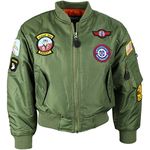 Kombat UK Kids MA1 Flight Jacket - Olive Green, Size 12-13