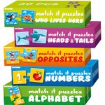 5X MEGASET Toddler Puzzles Ages 2-4 - Matching Games for Kids Ages 3-5 by QUOKKA - Numbers Animals Opposites ABC Learning for Toddlers 1-3 Year Old - Educational Toy Activities for Boy and Girl