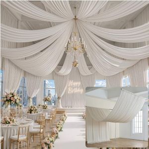 NSSONBEN 20ft×20ft Wrinle Free Beige Ceiling Drapes for Weddings Parties