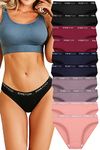 FINETOO Pack of 10 Cotton Briefs Women's Breathable Underwear Logo Sports Underwear Soft Sexy Underwear Sexy Underwear Sports Belt Bikini Multipack S-XL