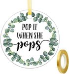 Pop It When She Pops Bottle Tags, Champagne Baby Shower Favor Tags, Set of 50 with Golden Ribbon