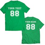 lepni.me Mens T-Shirt Make Your Own Custom Shirt Add Your Name Text Team and Number (S Green Multi Color)