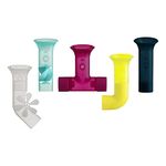 Boon B11379 Toy, Accessories for Babies and Toddlers, 5 Water Bath Time, Suitable for 1, 2, 3 and 4 Year Olds, Pipes Multicoloured