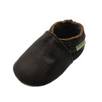 Sayoyo Baby Soft Sole Prewalkers Baby Toddler Shoes Infant Slippers (12-18 Months, Brown)