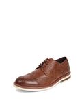 Kenneth Cole REACTION Men's Leather Shoes (Clyde Flex Lace Up) -Work, Dress, Memory Foam Insole, Cognac, 7.5 UK