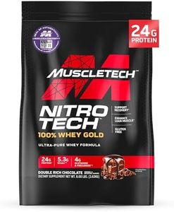 MuscleTech NitroTech 100% Whey Gold, Whey Isolate & Peptides, Double Rich Chocolate, 8 Pound