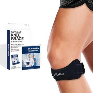 Dr. Arthritis Doctor Developed Patella Tendon Strap/Knee Strap/Brace And Handbook —Patellar Tendonitis (Jumper’s Knee), Pfps (Runner’s Knee), Itbs, Chondromalacia, Patellar Tracking (Black, Single)