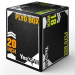 Yes4All 3 in 1 Soft Plyo Box Wooden Core, Foam Plyometric Box for Home Gym and Outdoor Workout - 20 x 18 x 16