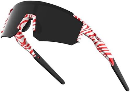 ATTCL Bike Sunglasses, Cycling Polarized Sunglasses for Women and Men, UV Protection Big Frame Red+zebra+black 550