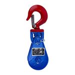 FreeTec Wire Rope Pulley Block 2 Ton Snatch Block with Swivel Hook and Latch