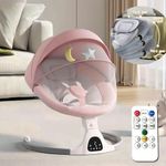 Adjustable Height Baby Swings for Infants to Toddler-Electric Bluetooth Infant Swing with Remote Control, Rocker with 5 Speeds, 5-Point Harness,3 Seat Positions,12 Preset Lullabies