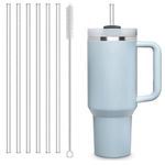 Straw for Stanley Cup 40 oz, 12 inch Replacement Long Straw Compatible with Stanley Tumbler Straws, 6 Reusable Straws with 1 Cleaning Brush, Tritan, Clear