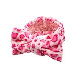 The Vintage Cosmetic Company Lola Make Up Headband, Skincare Headband Hold Hair Back, Soft and Comfy Makeup Headband, Beauty Accessory, Pink Leopard Print Design