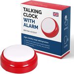 Talking Clock for The Elderly - British Accent - Tells Clearly The Time and Date - Easy to Operate English Speaking Clock