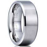 King Will BASIC 8mm Stainless Steel Ring Matte Finish & Polished Beveled Edge with Laser I Love You12